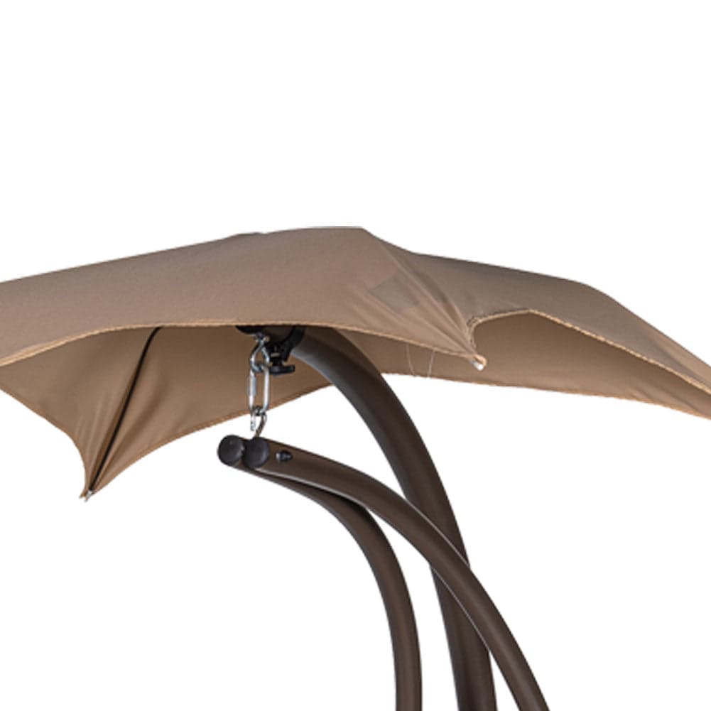 Dondolo Lettino Sospeso da Giardino con Parasole e Cuscino Morbido Amaca Beige in Sedie sospese Danyx - Casoria, commercioVirtuoso.it