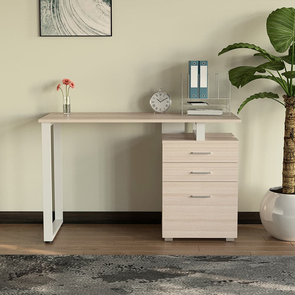 Scrivania in Legno con Cassettiera integrata Porta Pc Computer 120x50cm Olmo in Scrivanie Danyx - Casoria, commercioVirtuoso.it