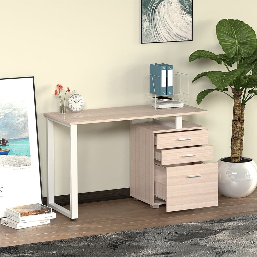 Scrivania in Legno con Cassettiera integrata Porta Pc Computer 120x50cm Olmo in Scrivanie Danyx - Casoria, commercioVirtuoso.it