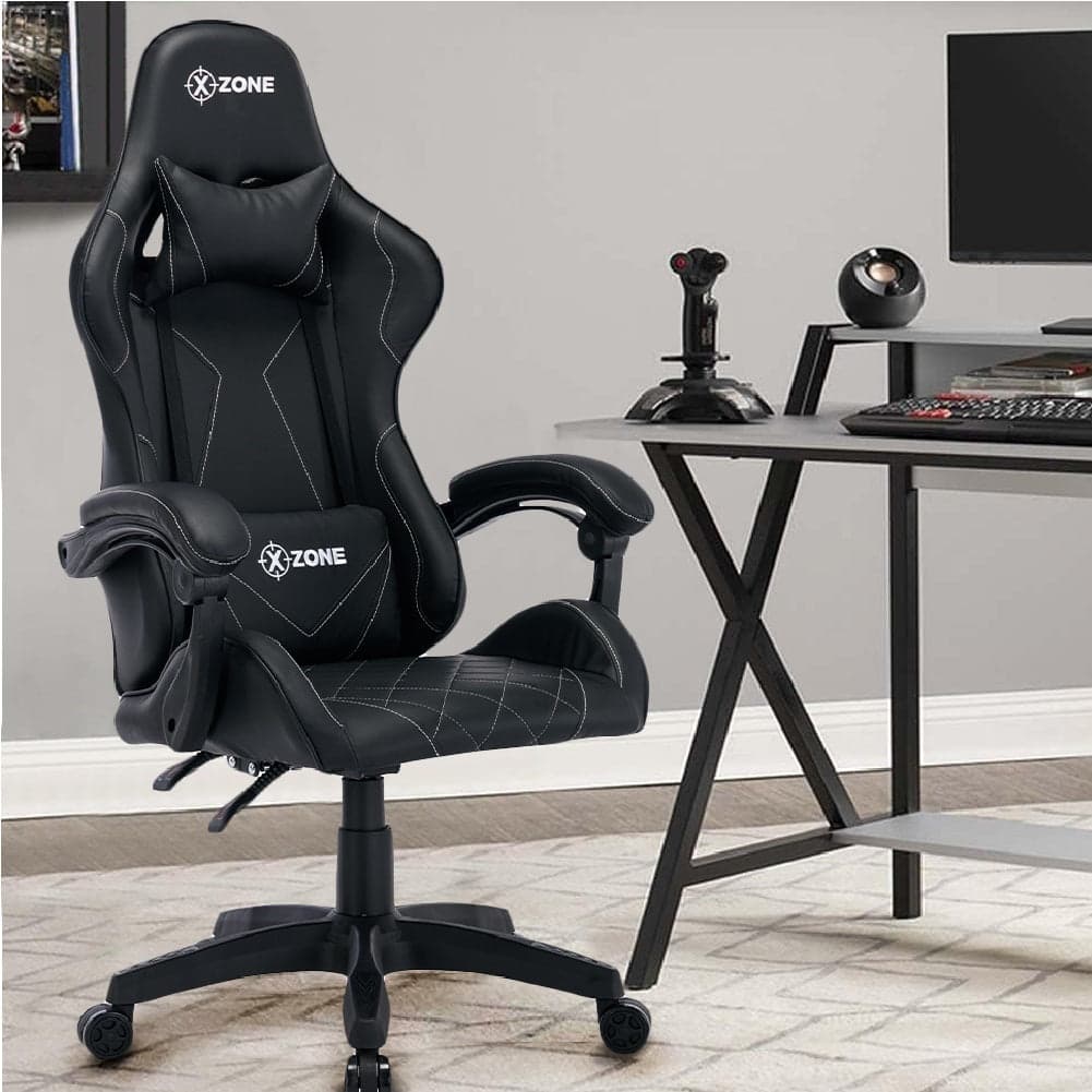 Sedia Poltrona Gaming Ufficio Scrivania, Gioco Reclinabile Girevole 2 cuscini Nero in Sedie da scrivania Danyx - Casoria, commercioVirtuoso.it