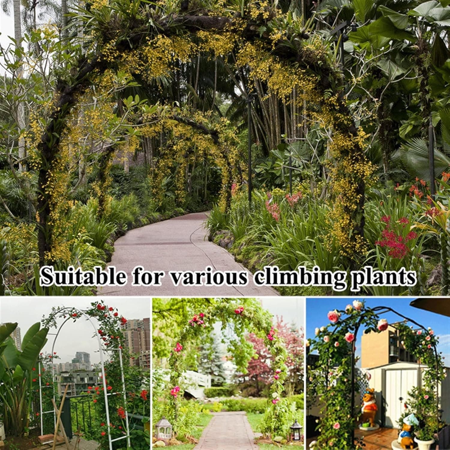 Arco in Ferro da Giardino per Piante Rampicanti Decorazione Terrazzo 140x240 cm in Pergolati Danyx - Casoria, commercioVirtuoso.it