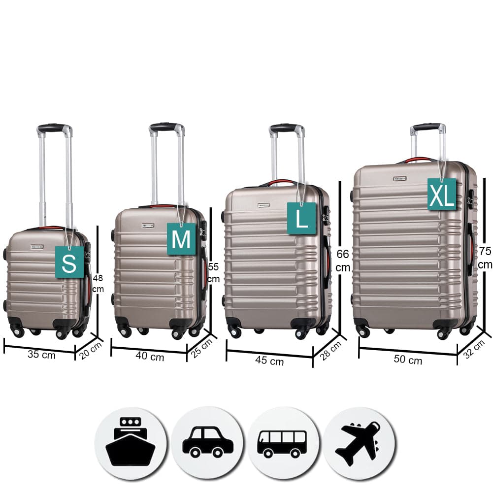 Set 4 Valigie Rigide Ruote Easy roll, Bagaglio mano e viaggio, Trolley Resistente in Bagaglio a mano Danyx - Casoria, commercioVirtuoso.it