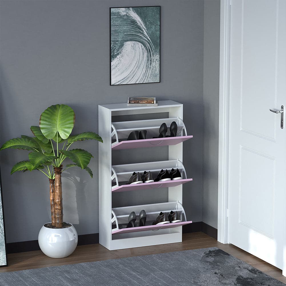 Mobile Scarpiera 3Ante Salvaspazio Doppia Profondità 63x24 H115cm Bianco Rosa in Scarpiere Danyx - Casoria, commercioVirtuoso.it