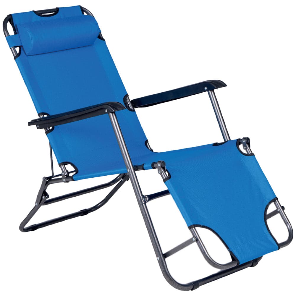 Sdraio Poltrona per Esterno Giardino Pieghevole Reclinabile a Lettino Prendisole Blu in Lettini Danyx - Casoria, commercioVirtuoso.it