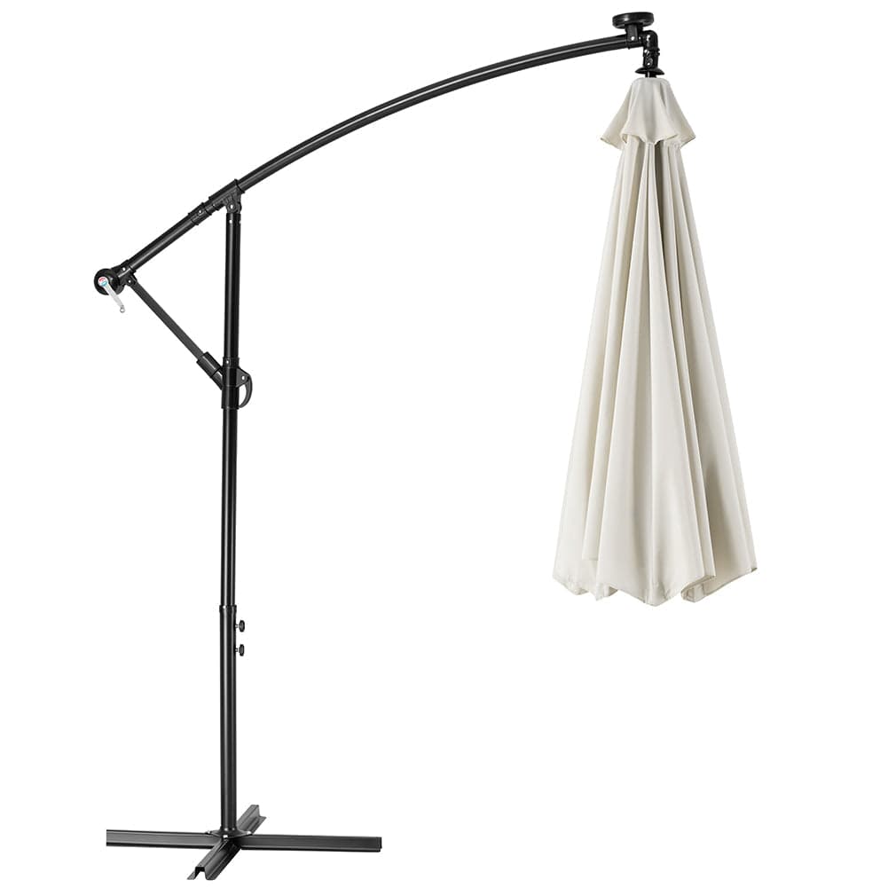 Ombrellone da Giardino 3mt Palo Decentrato 8stecche Carrucola Luci Led Beige in Ombrelloni Danyx - Casoria, commercioVirtuoso.it