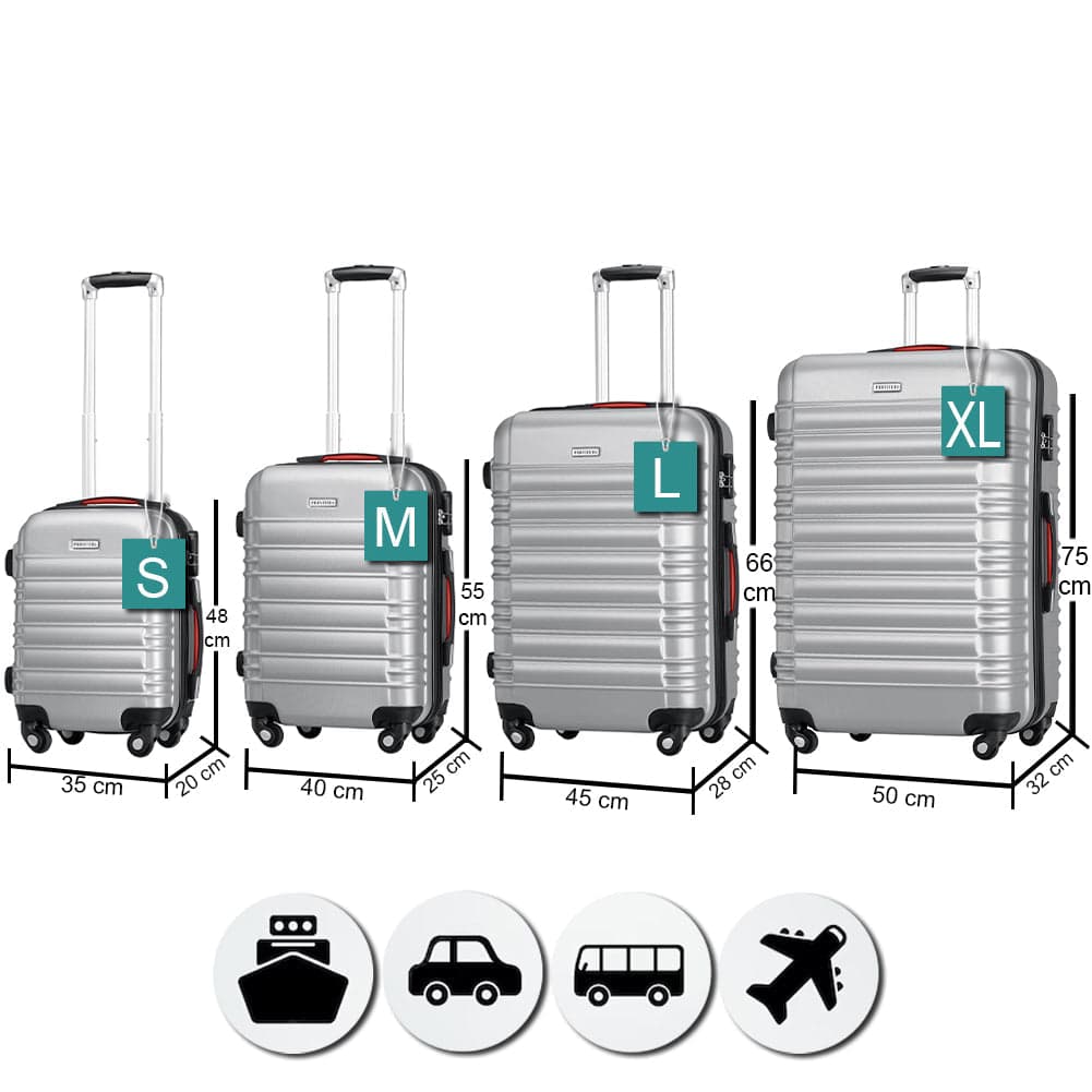 Set 4 Valigie Rigide Ruote Easy roll, Bagaglio mano e viaggio, Trolley Resistente in Bagaglio a mano Danyx - Casoria, commercioVirtuoso.it