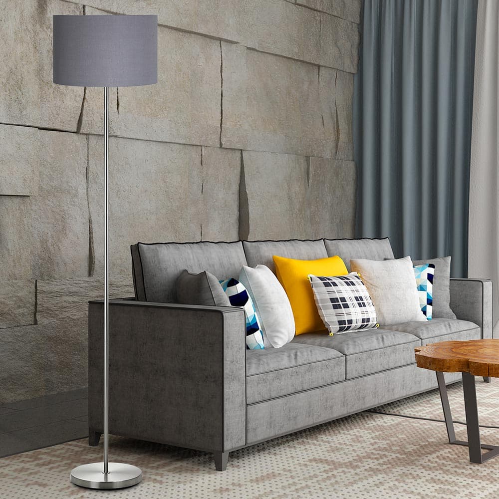 Lampada Piantana da Terra Moderna 160cm Paralume in Tessuto E27 60W Silver Grigio in Lampade da terra Danyx - Casoria, commercioVirtuoso.it