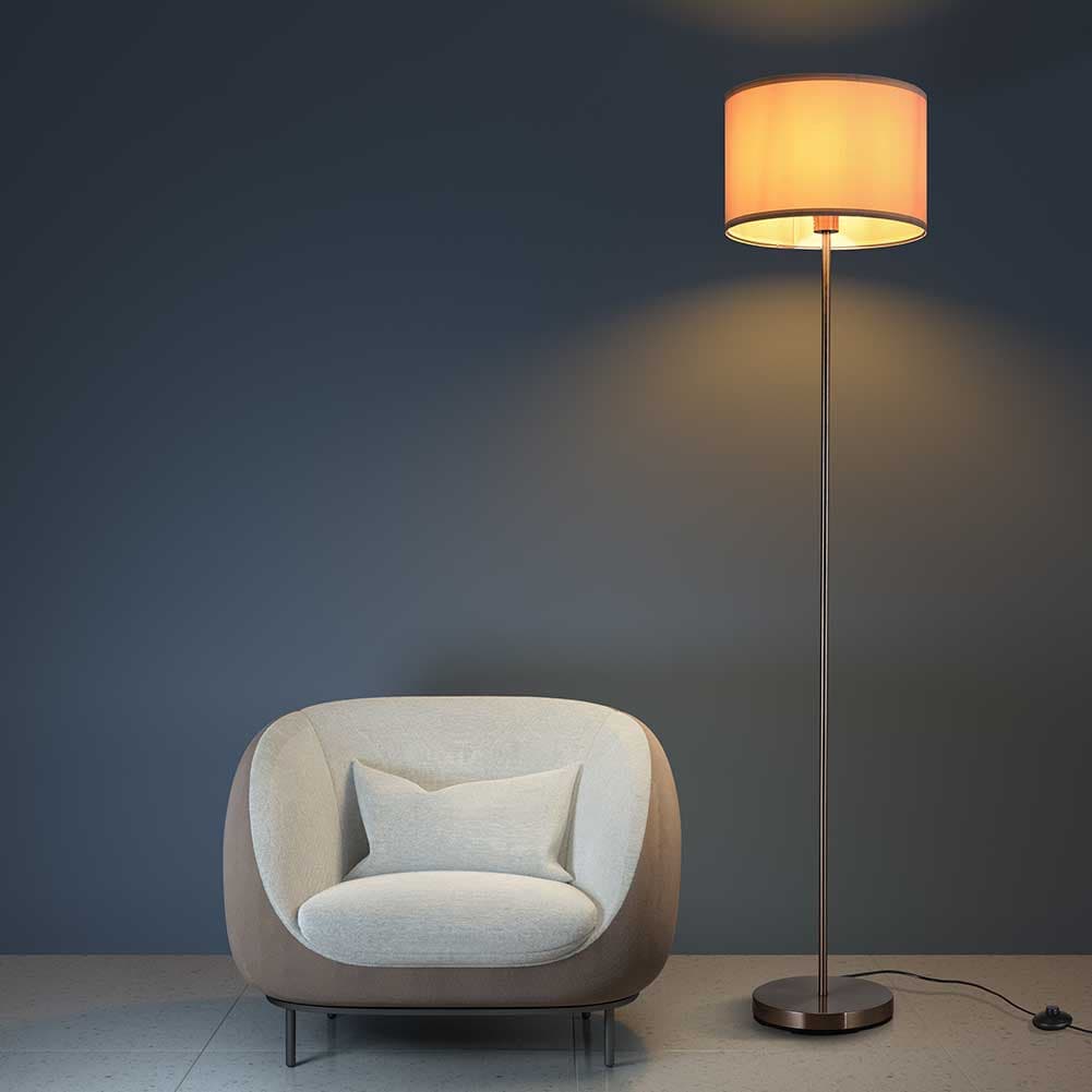 Lampada Piantana da Terra Moderna 160cm Paralume in Tessuto E27 60W Silver Grigio in Lampade da terra Danyx - Casoria, commercioVirtuoso.it
