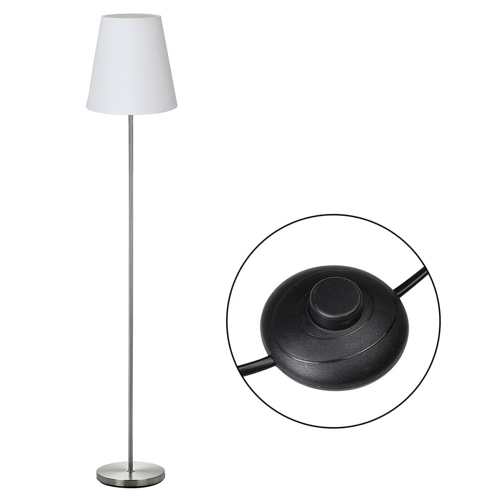 Lampada Piantana da Terra Moderna 150cm Paralume in Tessuto E27 60W Silver Bianco in Lampade da terra Danyx - Casoria, commercioVirtuoso.it