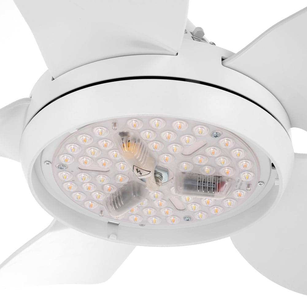 Ventilatore da Soffitto 5Pale Lampada LED Dimmerabile 20W Telecomando Bianco in Ventilatori da soffitto con lampada Danyx - Casoria, commercioVirtuoso.it