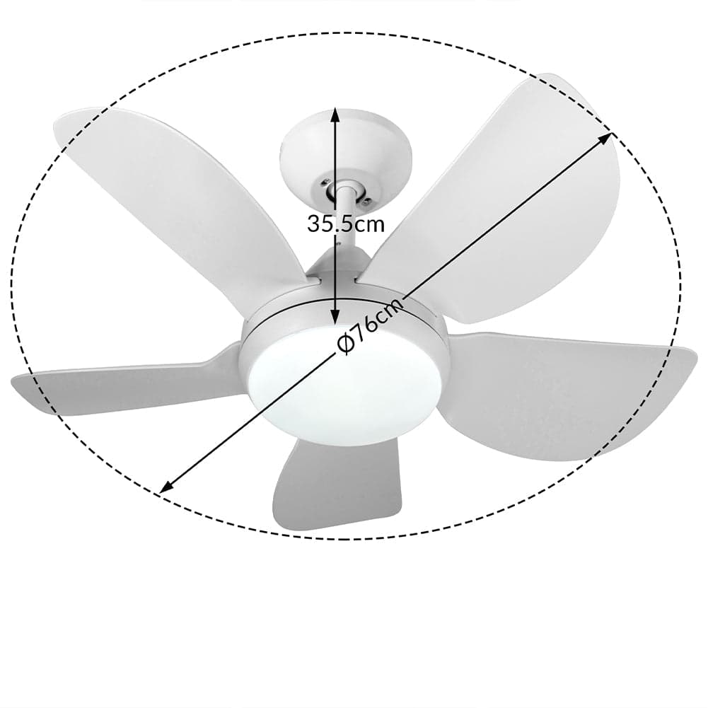 Ventilatore da Soffitto 5Pale Lampada LED Dimmerabile 20W Telecomando Bianco in Ventilatori da soffitto con lampada Danyx - Casoria, commercioVirtuoso.it