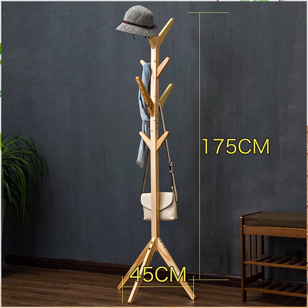 Piantana Appendiabiti in legno Naturale 8 Ganci 58x58 H175cm Verniciato Naturale in Appendiabiti Danyx - Casoria, commercioVirtuoso.it