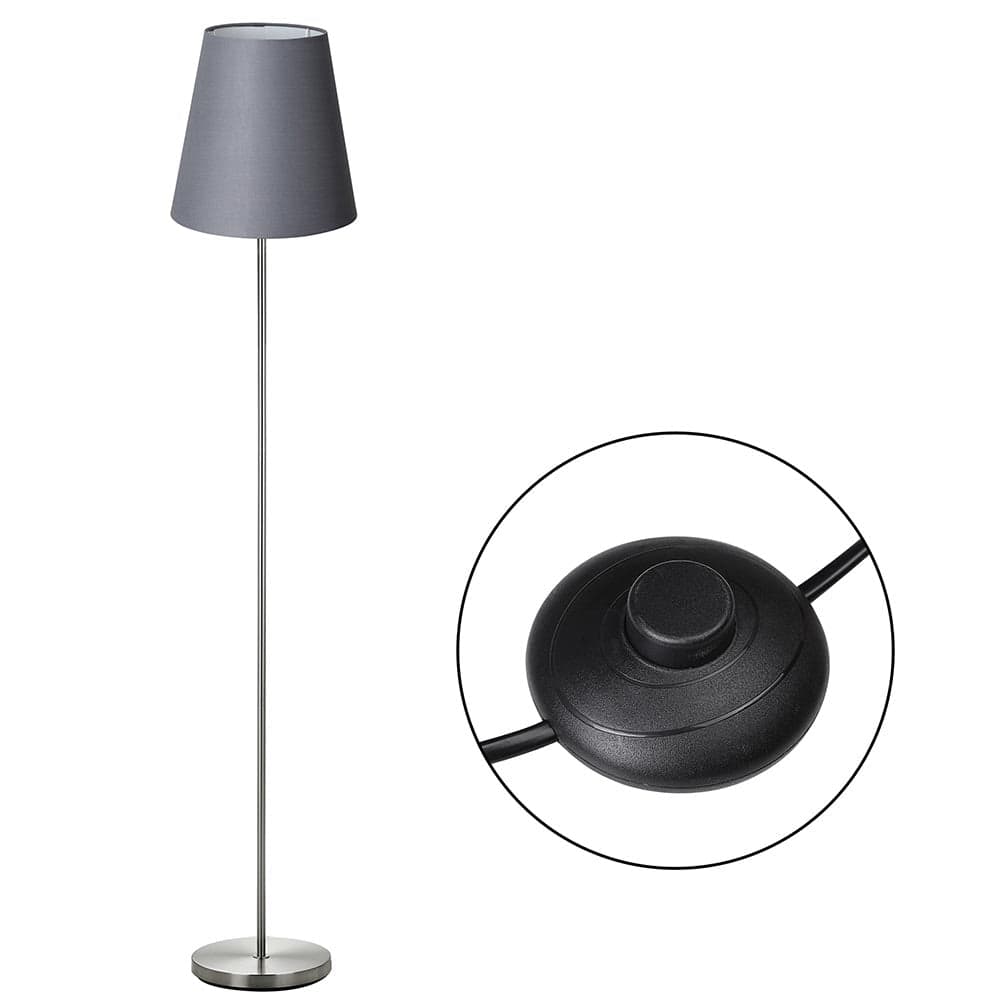 Lampada Piantana da Terra 150cm Design Moderno Paralume E27 60W Tessuto Grigio in Lampade da terra Danyx - Casoria, commercioVirtuoso.it