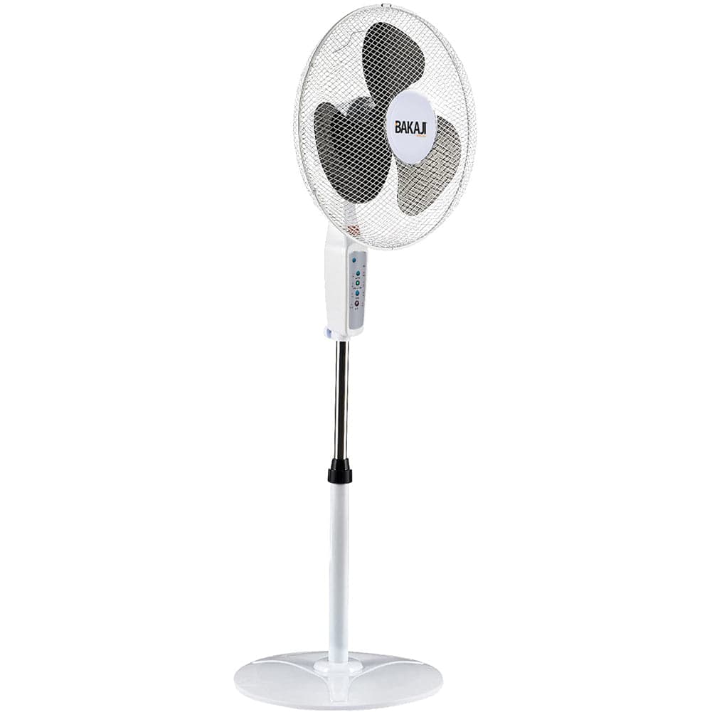 Ventilatore a Piantana Bianco 50W con Telecomando Timer 3 Velocità Base Tonda - 6