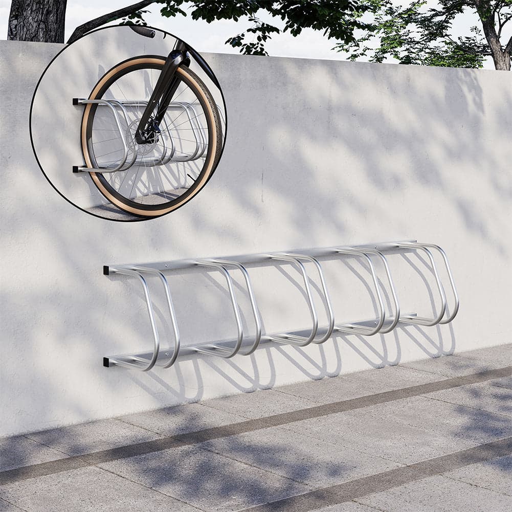 Rastrelliera Parcheggio Bici 5 Posti in Acciaio 33x27x130 cm Silver in Rastrelliere per bici e supporti Danyx - Casoria, commercioVirtuoso.it