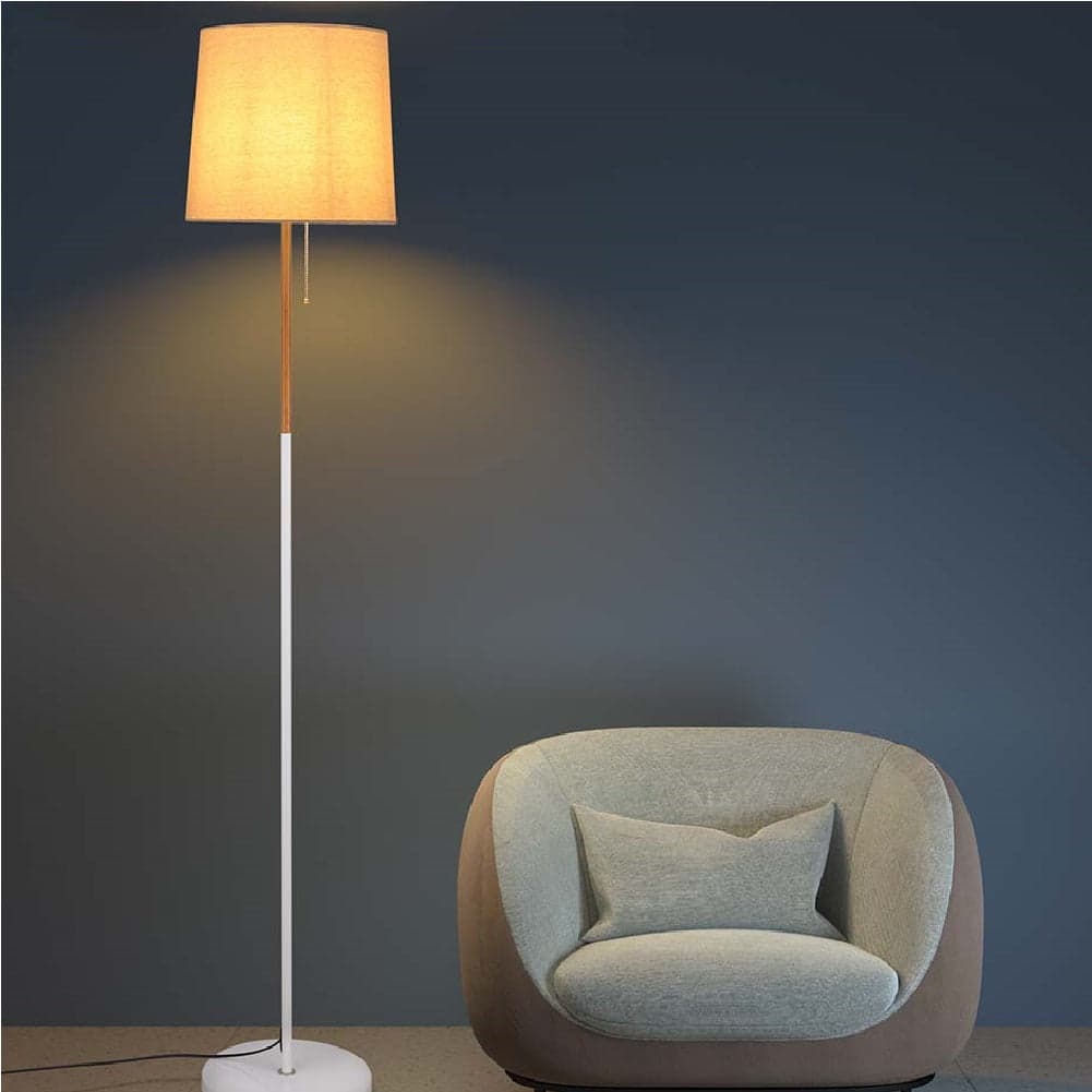 Piantana Lampada da Terra Metallo Legno Tessuto 1xE27 H170cm Design Moderno in Lampade da terra Danyx - Casoria, commercioVirtuoso.it