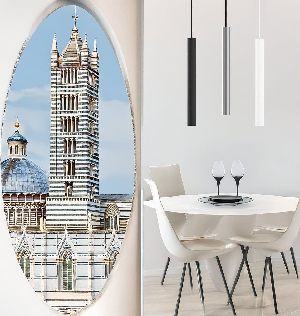 Lampadario moderno Ideal Lux LOOK SP1 D04 343310 GU10 LED cilindro nero in Plafoniere Lampadari Bartalini - Colle di Val d’Elsa, commercioVirtuoso.it