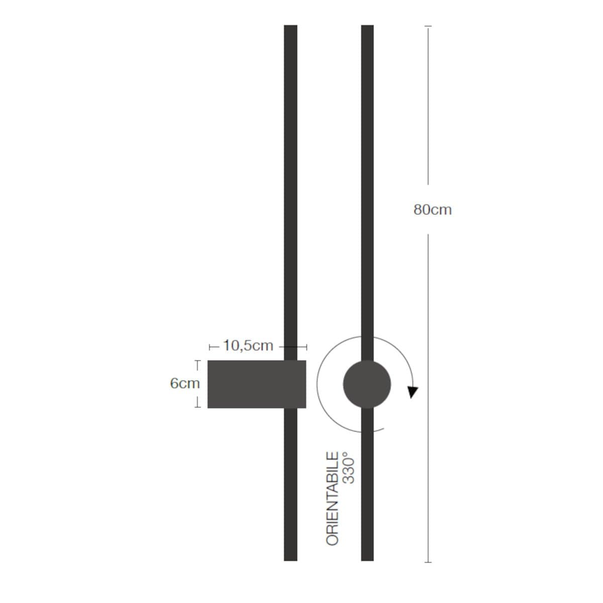 Applique moderno Lampadari Bartalini SSAPMOC nero LED metallo orientabile in Applique Lampadari Bartalini - Colle di Val d’Elsa, commercioVirtuoso.it
