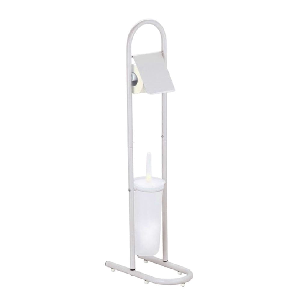 Piantane da Bagno Portarotolo Porta scopino Acciaio Smaltato Grigio Chiaro