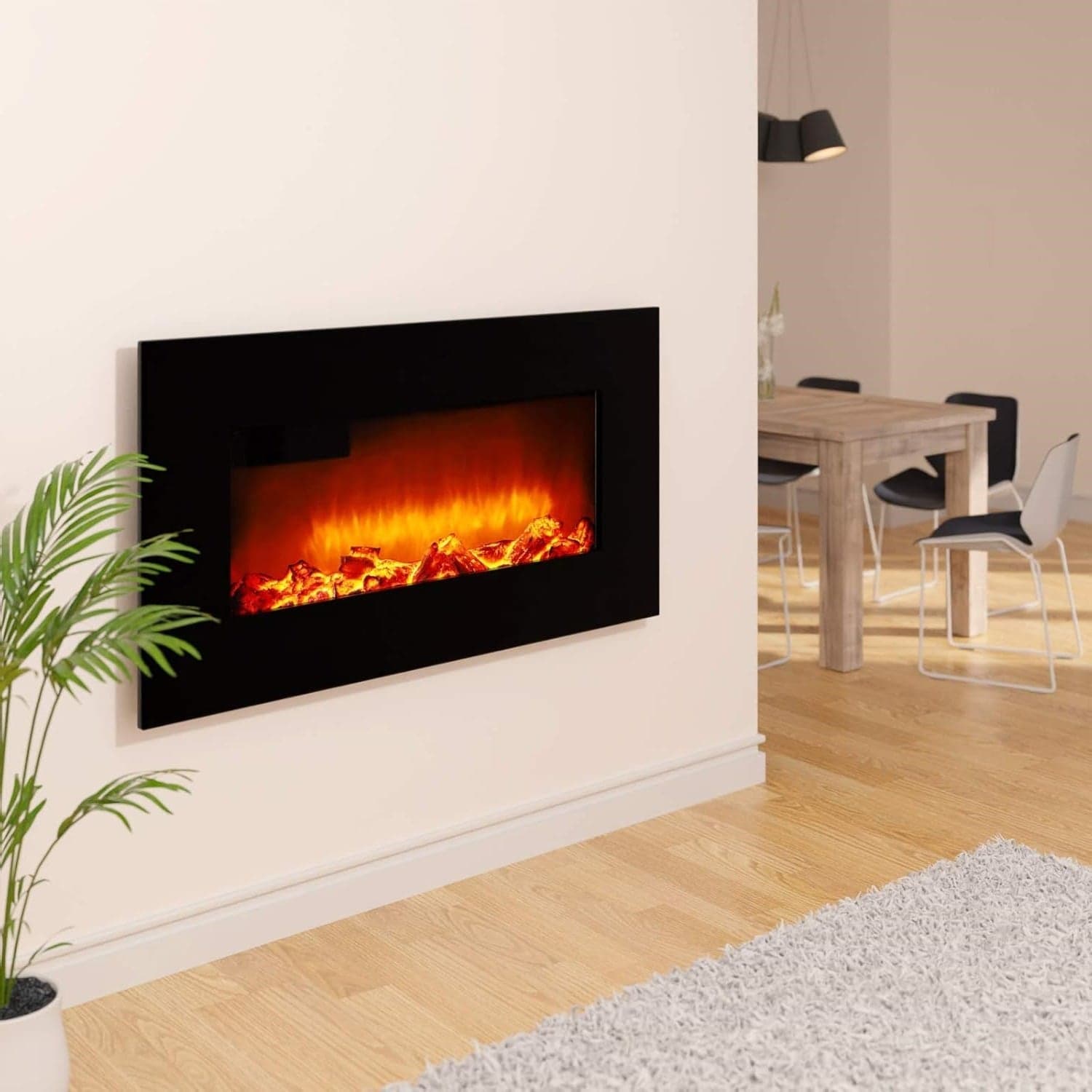 Camino Elettrico Effetto Fuoco 30 Led Telecomando 1800-2000W Timer 105x12 H48cm in Caminetti elettrici Danyx - Casoria, commercioVirtuoso.it
