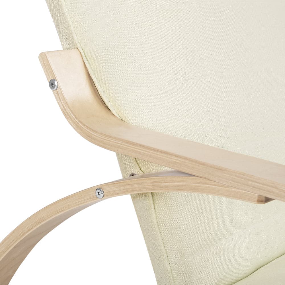 Poltrona a Dondolo in legno di Betulla con Poggiapiedi Regolabile 67x120x90cm Beige in Sedie a dondolo Danyx - Casoria, commercioVirtuoso.it