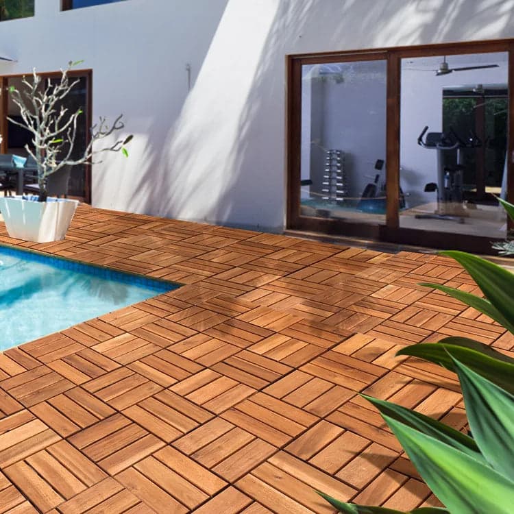 Kit 6 Mattonelle Incastro per Terrazzo Pavimenti 30x30cm Legno Acacia Antiscivolo in Pavimenti di legno Danyx - Casoria, commercioVirtuoso.it