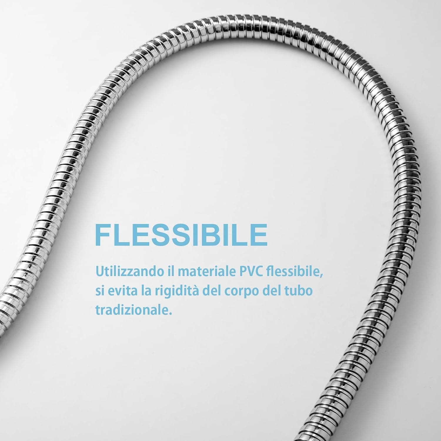 Tubo Doccia Flessibile 2mt Ricambio Universale per Doccia 1/2 Pollice Acciaio Inox in Flessibili doccia Danyx - Casoria, commercioVirtuoso.it