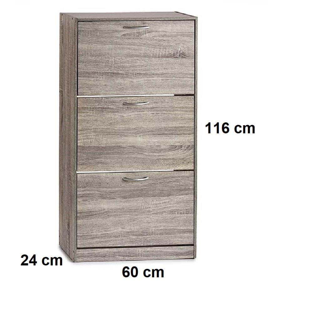 Mobile Scarpiera 3Ante Salvaspazio Doppia Profondità 60x24 H116cm Grigio in Scarpiere Danyx - Casoria, commercioVirtuoso.it