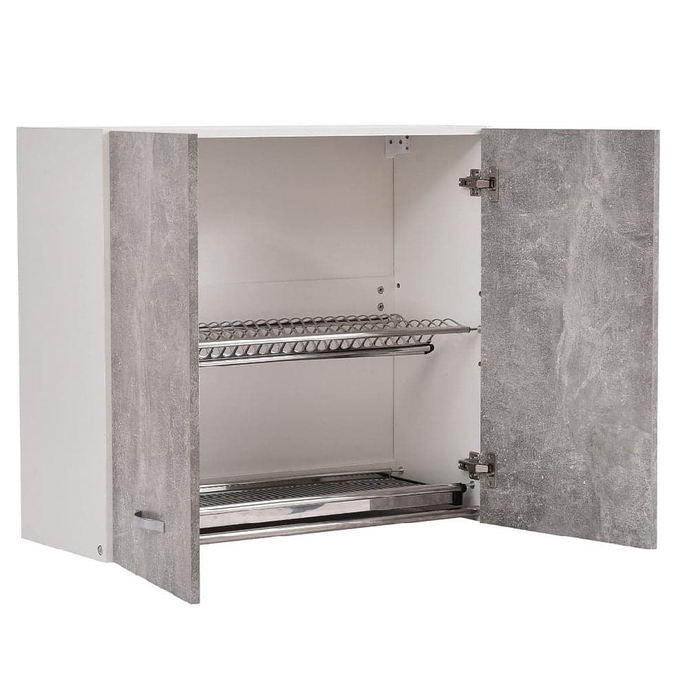 Pensile da Cucina Scolapiatti Sistema Raccogli Gocce Mobile Colore Grigio 80cm in Scolapiatti Danyx - Casoria, commercioVirtuoso.it