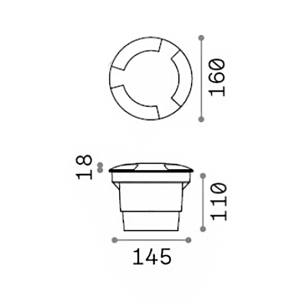 Faretto incasso tondo carrabile calpestabile esterno Ideal Lux LANDING PT BIG 120362 N GX53 LED CCT IP67 resina in Luci per sentieri Lampadari Bartalini - Colle di Val d’Elsa, commercioVirtuoso.it