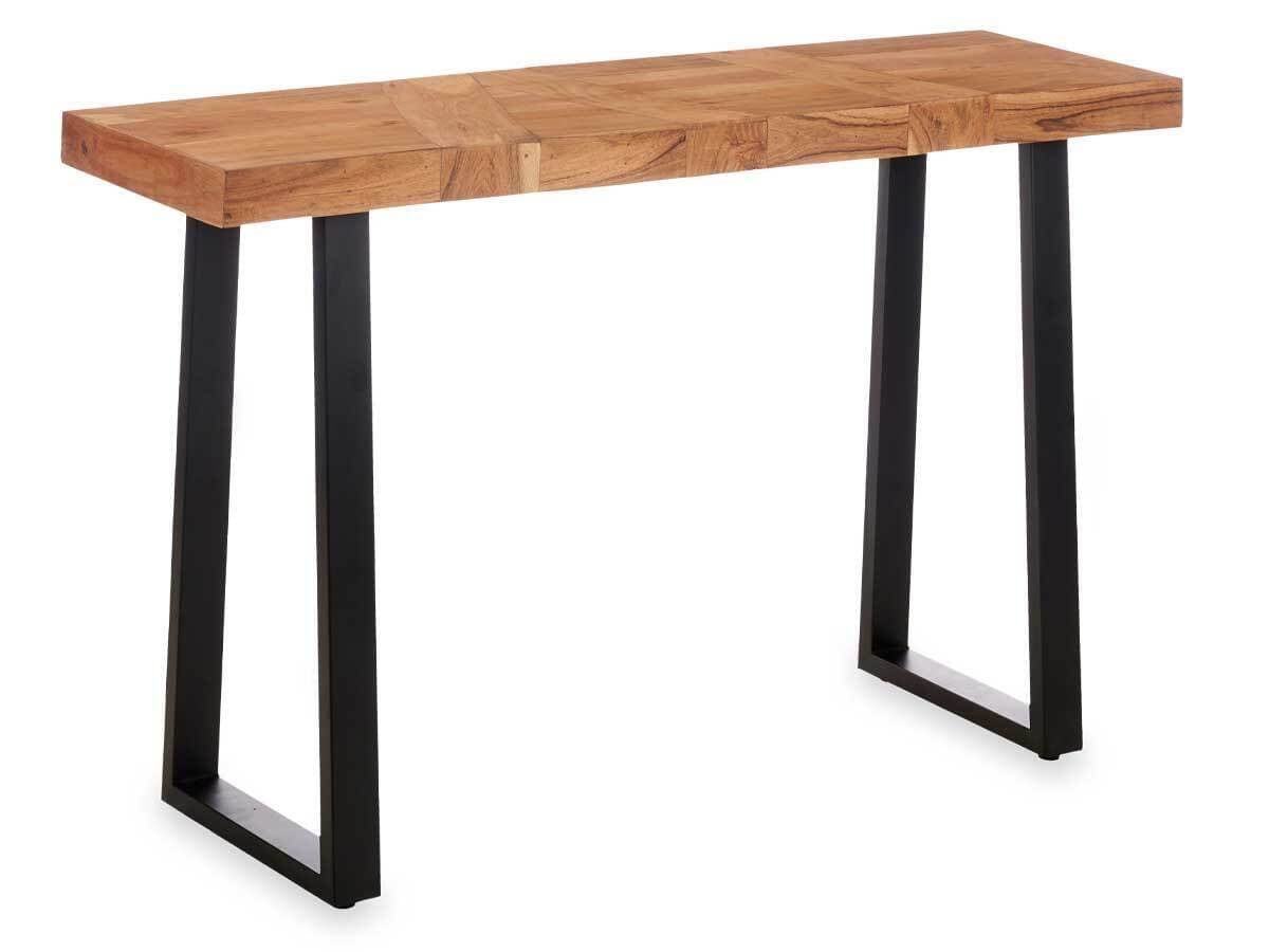 Consolle Ingresso Tavolo Salone Corridoio 110 x 35 H77cm Legno Massello e Metallo