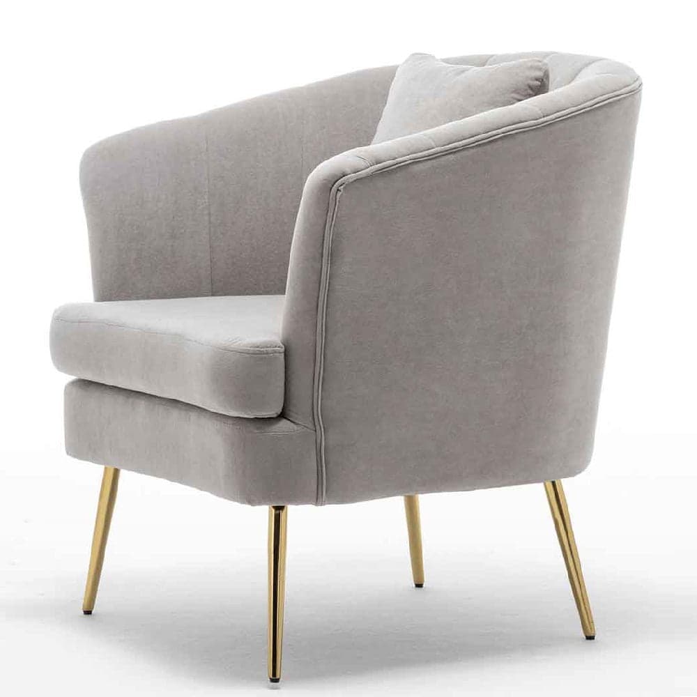 Sedia Poltrona in Tessuto e Metallo con Cuscino Design Elegante Moderno GrigioOro in Poltrone Danyx - Casoria, commercioVirtuoso.it