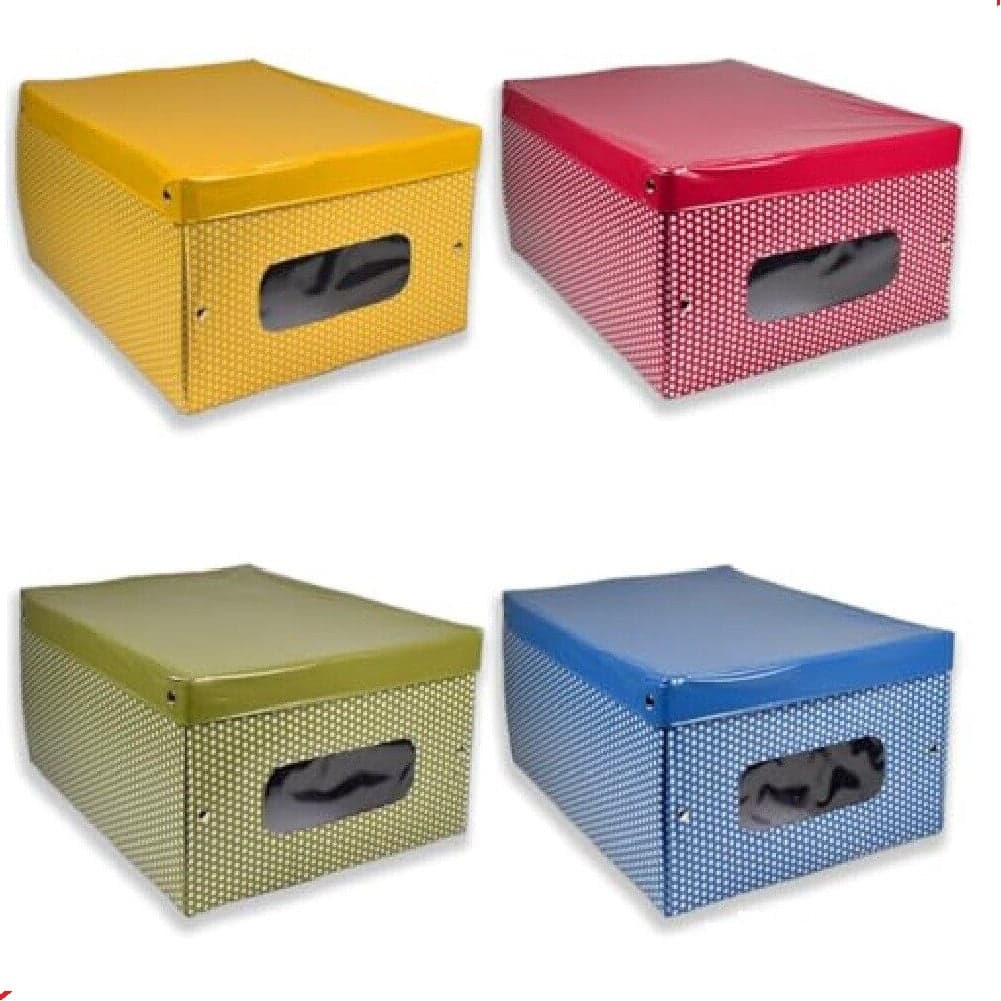 Scatole Box KIT 4pz Sistemazione Armadio in PVC Pieghevole 50x40 h.25cm Col.Ass in Contenitori sottoletto Danyx - Casoria, commercioVirtuoso.it