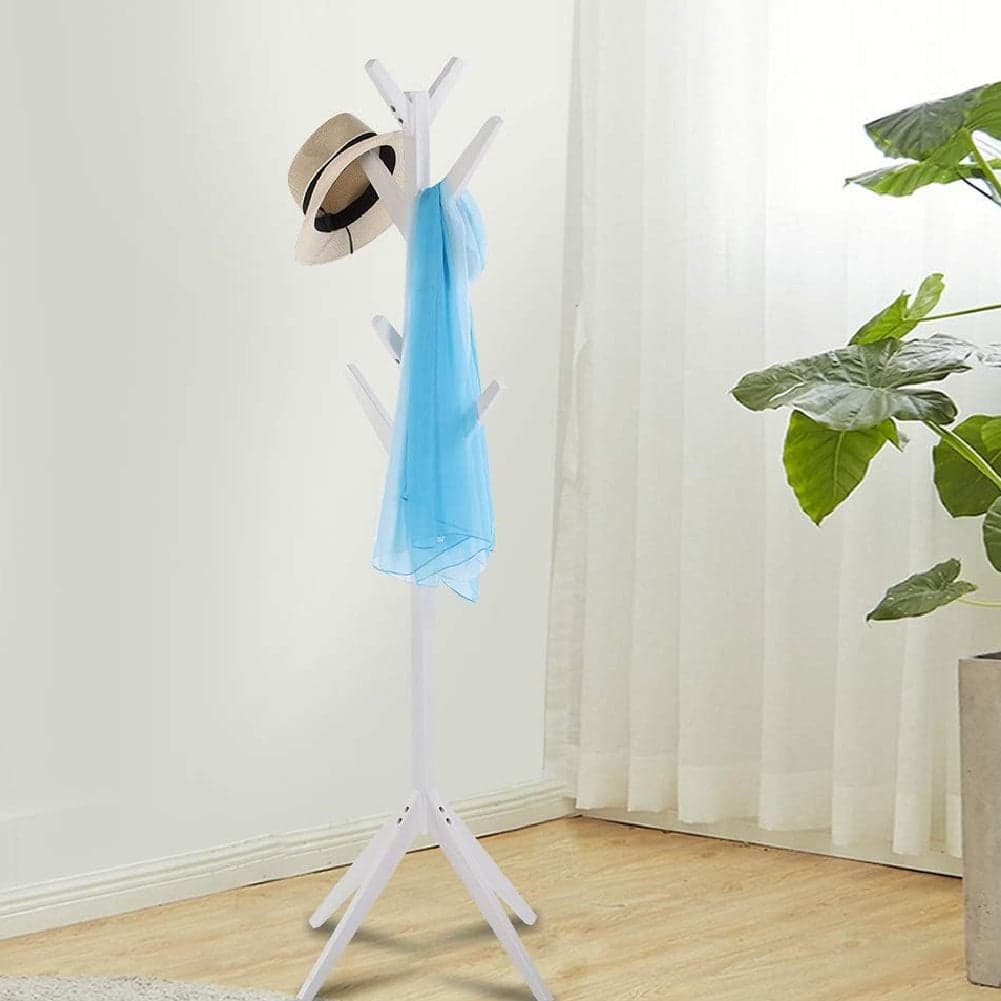 Piantana Appendiabiti in legno Naturale 8 Ganci 58x58 H175cm Verniciato Bianco in Appendiabiti Danyx - Casoria, commercioVirtuoso.it