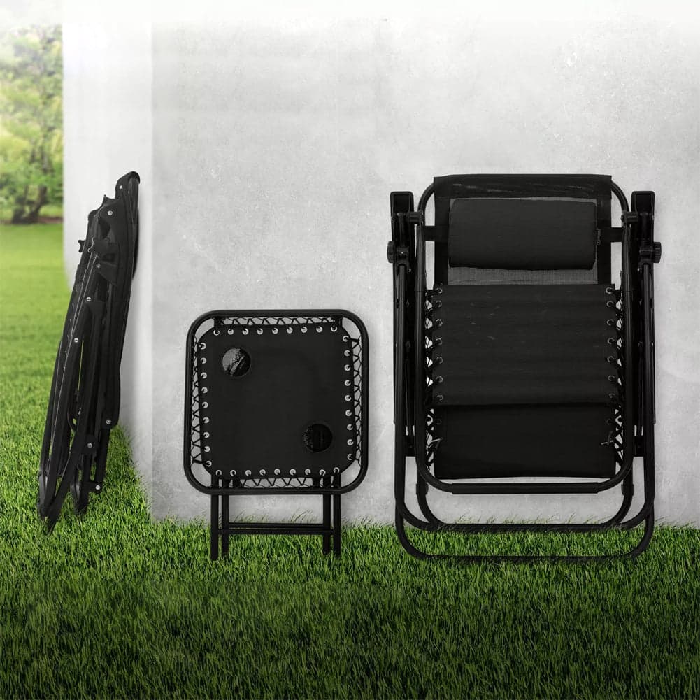 Kit da Giardino 2 Sdraio Zero Gravity e 1 Tavolino Tutto Pieghevole e Salvaspazio in Lettini Danyx - Casoria, commercioVirtuoso.it