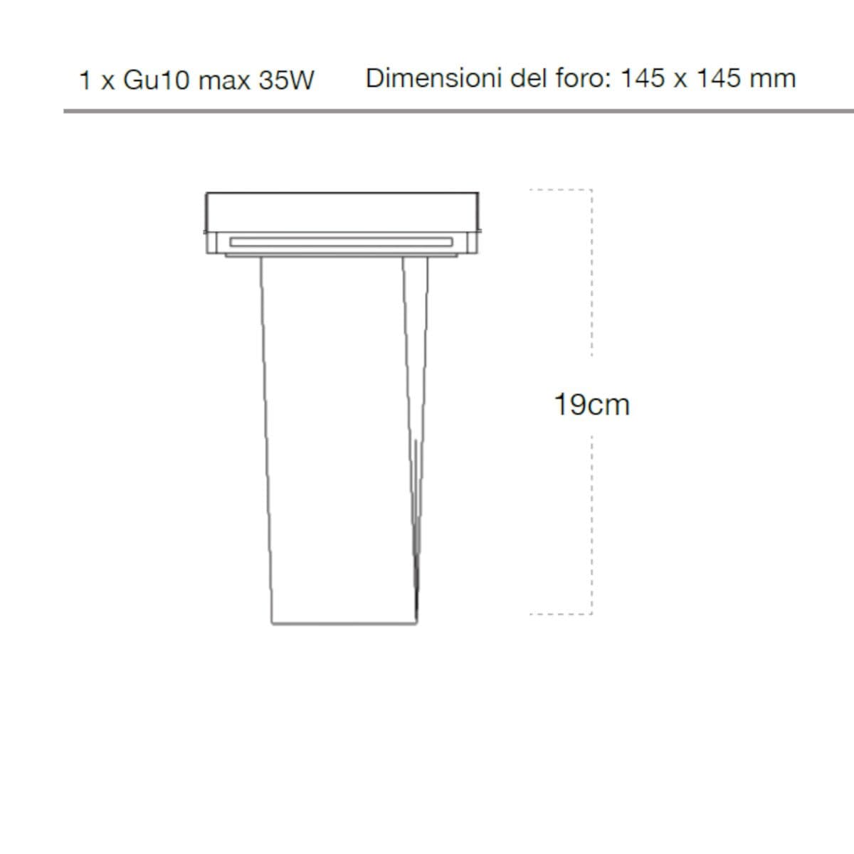 Faretto incasso Lampadari Bartalini ESREVER 3 FP34 GU10 LED gesso verniciabile in Faretti da muro Lampadari Bartalini - Colle di Val d’Elsa, commercioVirtuoso.it
