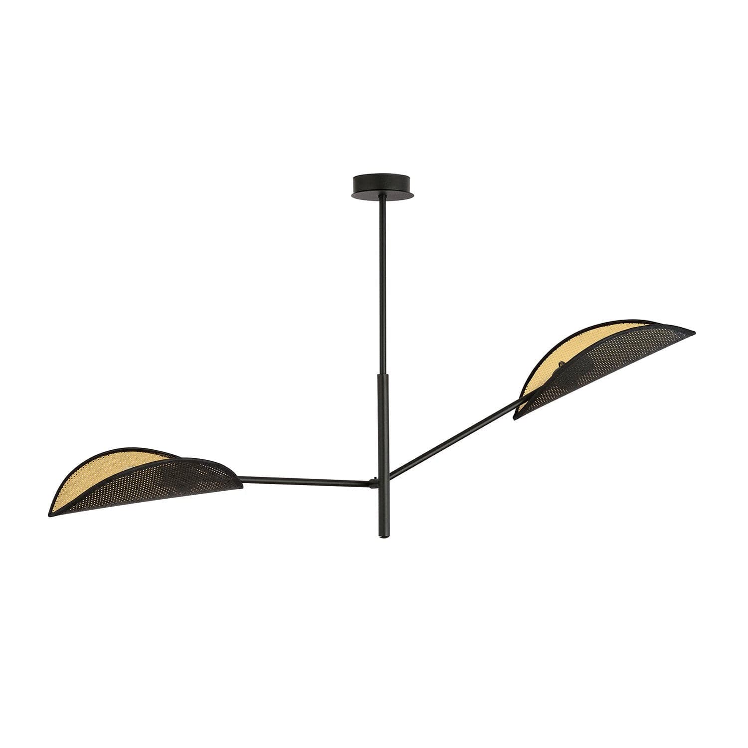 Lampadario 2 Luci Vene In Acciao Nero E Oro Con Bracci Mobili in Lampadari LuceArt - Montecorvino Pugliano, commercioVirtuoso.it