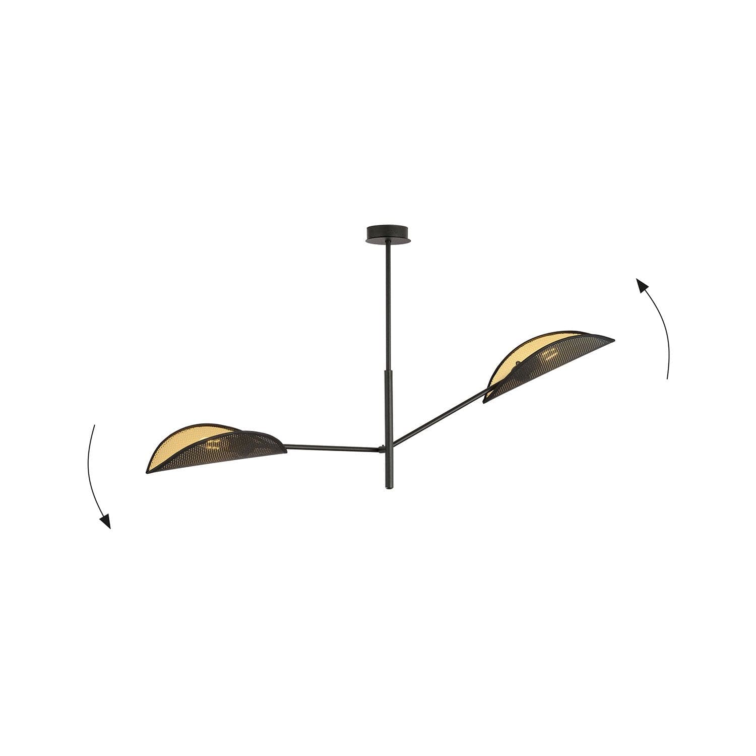 Lampadario 2 Luci Vene In Acciao Nero E Oro Con Bracci Mobili in Lampadari LuceArt - Montecorvino Pugliano, commercioVirtuoso.it