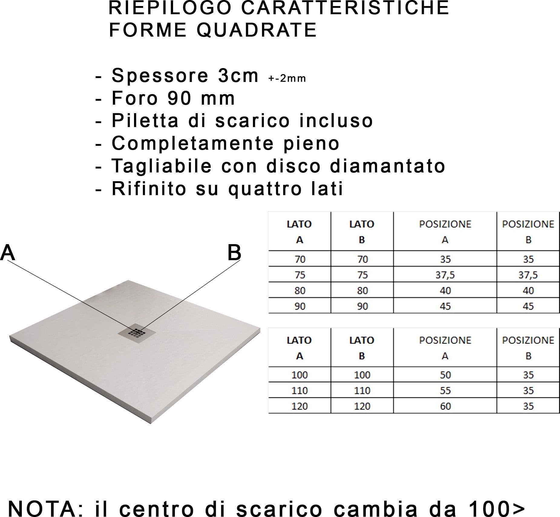 Piatto doccia nero in marmoresina | Piletta Gratis - STAR PLUS in Box doccia Mondialshop - Parabiago, commercioVirtuoso.it