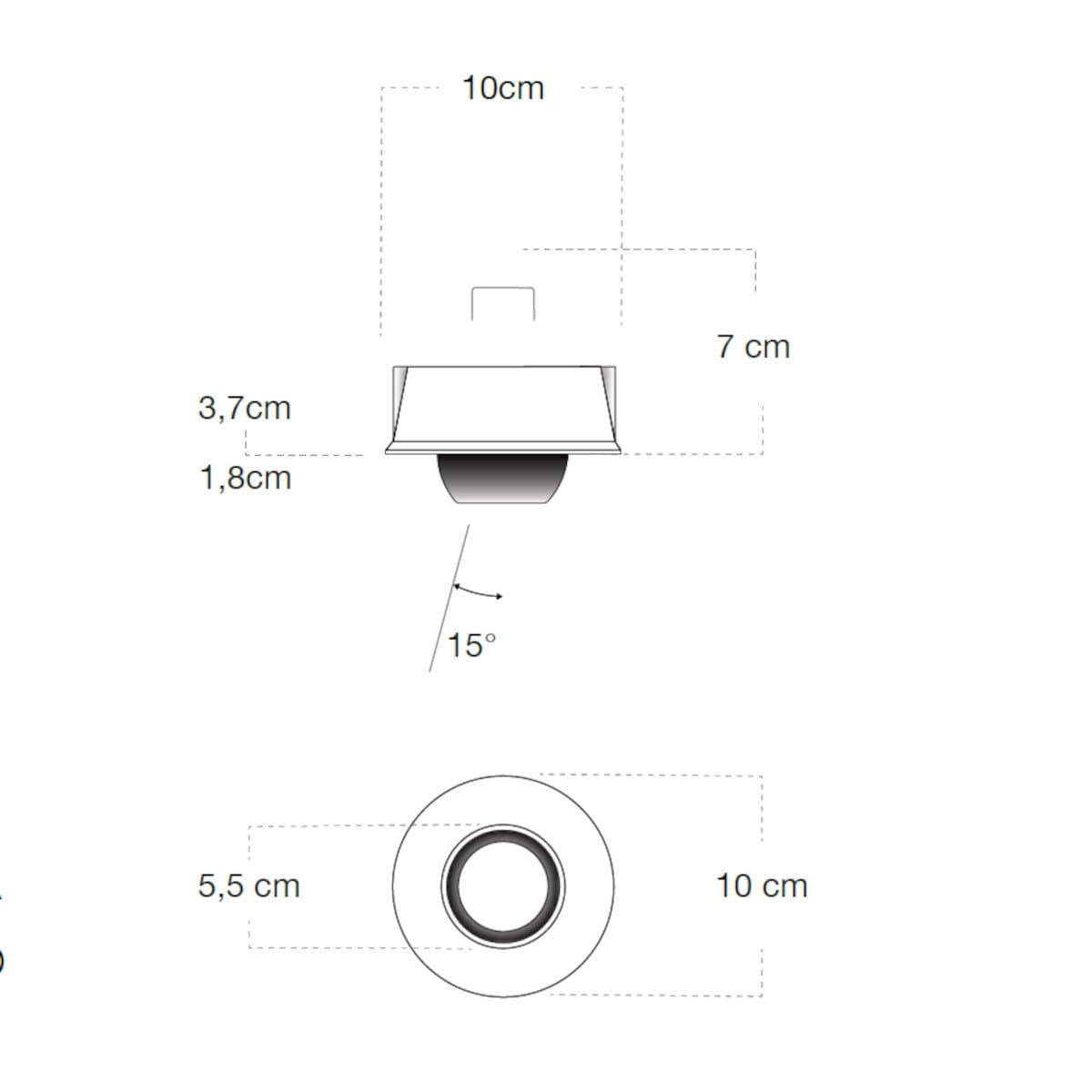 Faretto incasso Lampadari Bartalini THGILOTOR BIA GU10 LED gesso verniciabile metallo in Faretti da muro Lampadari Bartalini - Colle di Val d’Elsa, commercioVirtuoso.it