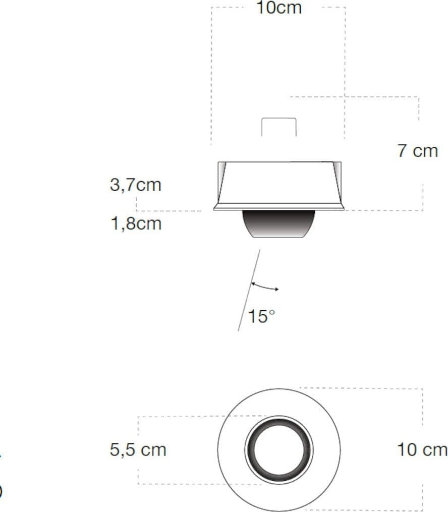 Faretto incasso Lampadari Bartalini THGILOTOR NER GU10 LED gesso verniciabile metallo in Faretti da muro Lampadari Bartalini - Colle di Val d’Elsa, commercioVirtuoso.it