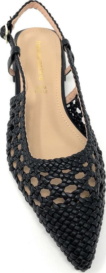 Francesco Milano slingback donna in rafia nero E08 04P in Scarpe col tacco Teresi Calzature - Marsala, commercioVirtuoso.it