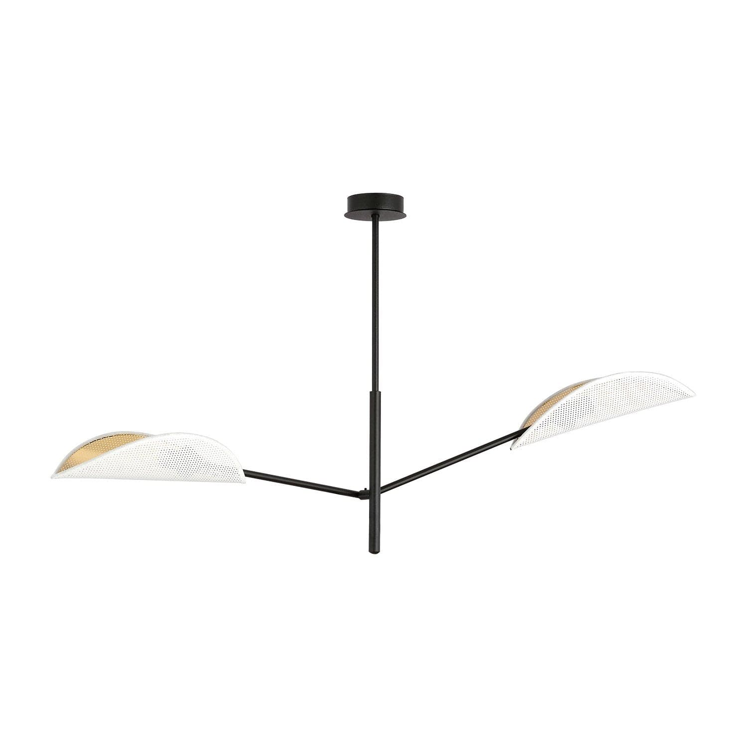 Lampadario 2 Luci Vene In Acciao Nero E Bianco Oro Con Bracci Mobili in Lampadari LuceArt - Montecorvino Pugliano, commercioVirtuoso.it