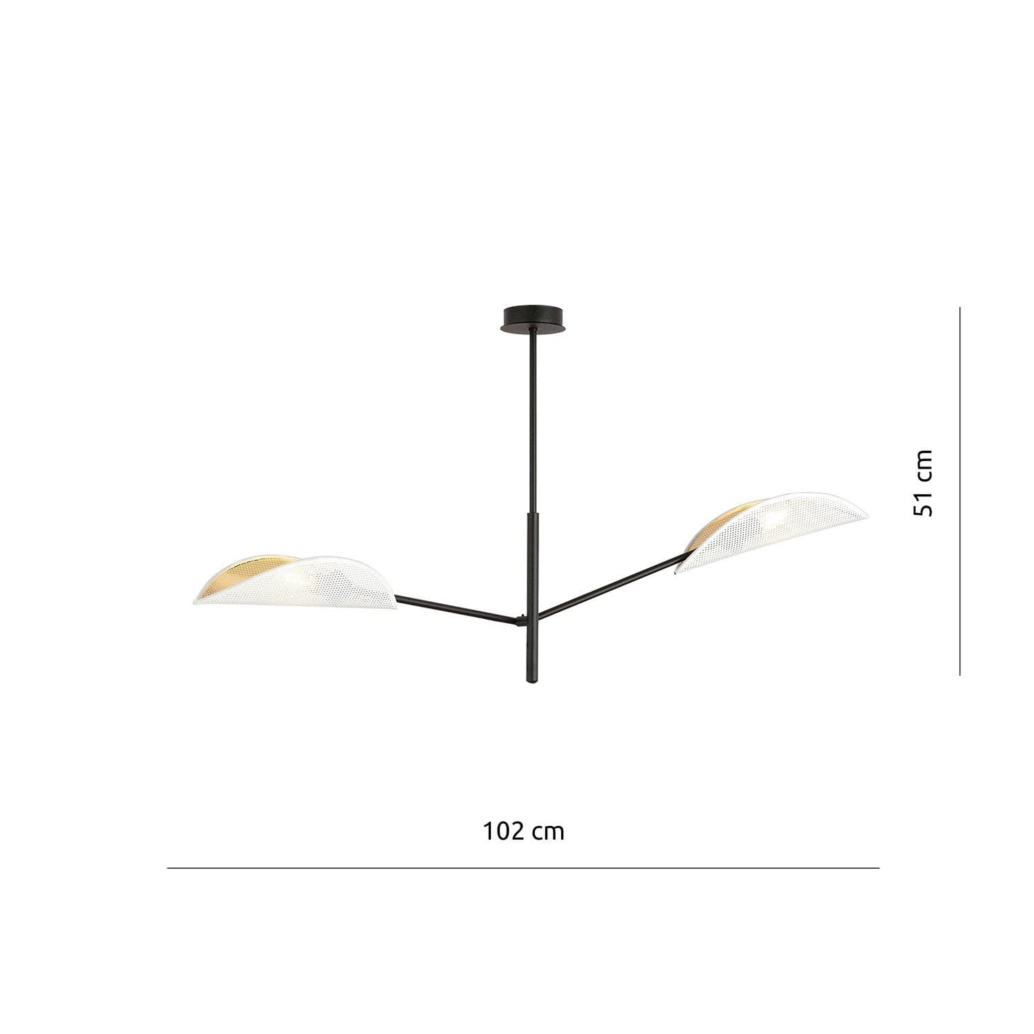 Lampadario 2 Luci Vene In Acciao Nero E Bianco Oro Con Bracci Mobili in Lampadari LuceArt - Montecorvino Pugliano, commercioVirtuoso.it