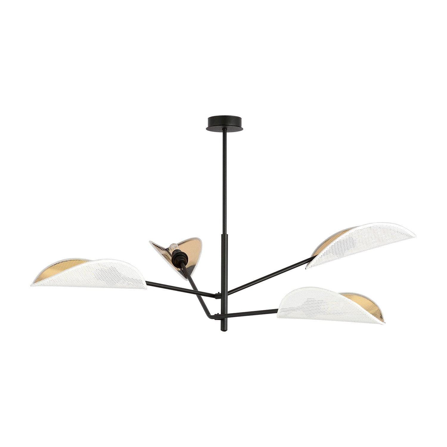 Lampadario 4 Luci Vene In Acciao Nero E Bianco Oro Con Bracci Mobili in Lampadari LuceArt - Montecorvino Pugliano, commercioVirtuoso.it