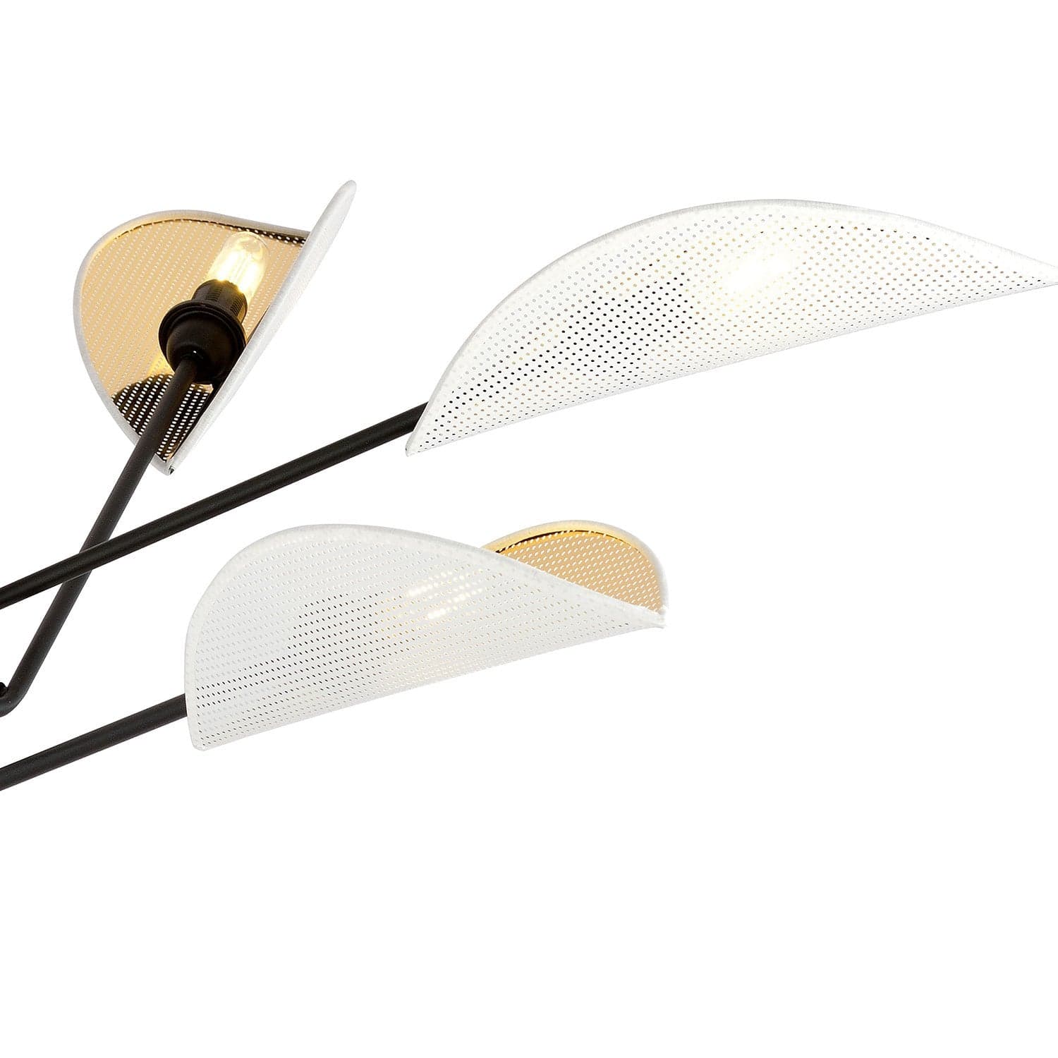 Lampadario 4 Luci Vene In Acciao Nero E Bianco Oro Con Bracci Mobili in Lampadari LuceArt - Montecorvino Pugliano, commercioVirtuoso.it