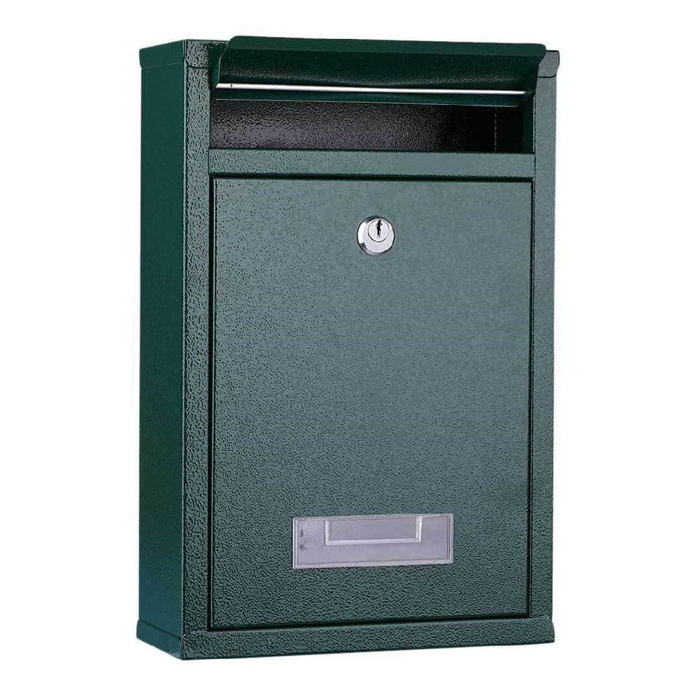 Cassetta Postale in Acciaio Buca per Lettere Interno Esterno Doppia Chiave Verde