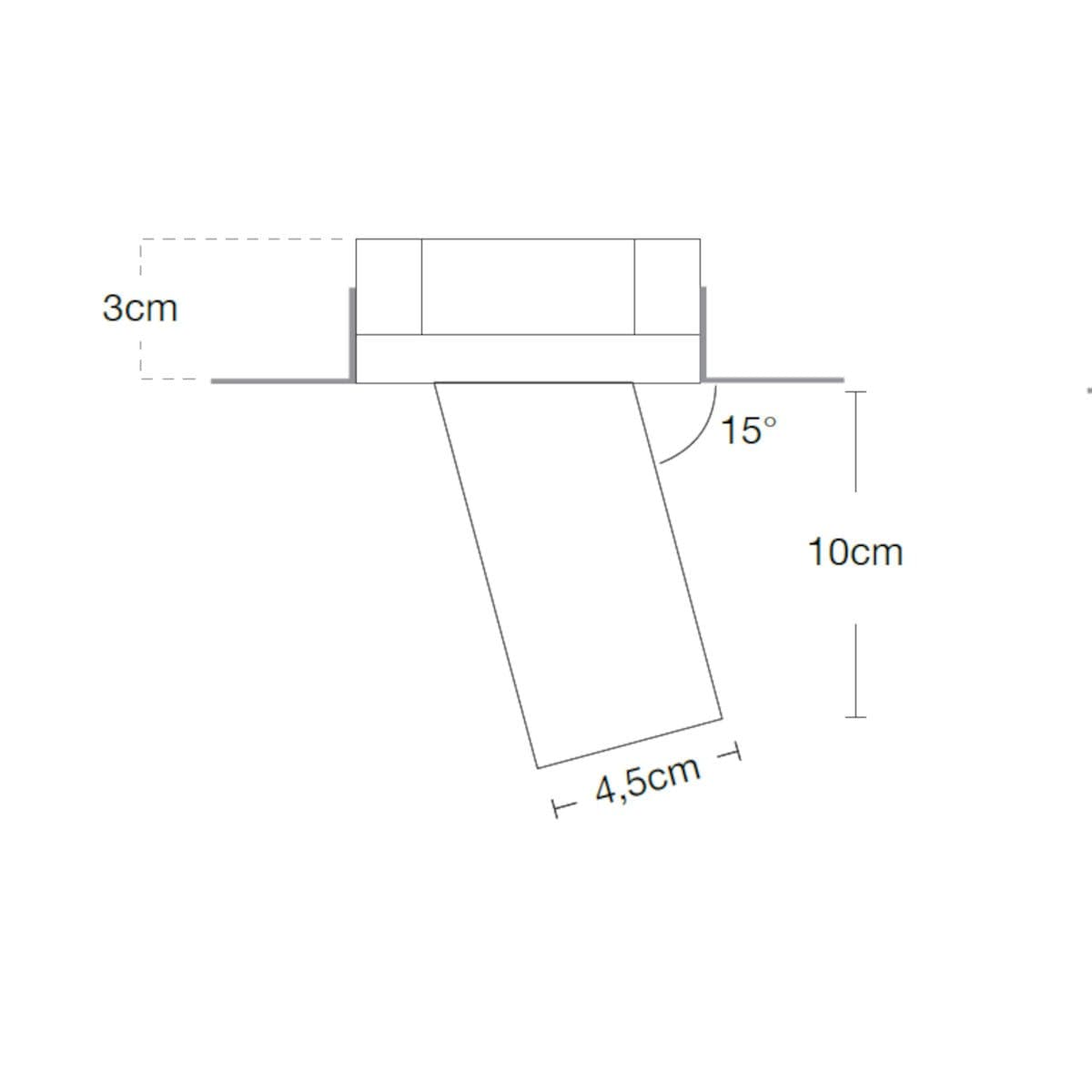 Faretto incasso Lampadari Bartalini INATALP TS10 GU10 LED inclinato gesso verniciabile in Faretti da soffitto Lampadari Bartalini - Colle di Val d’Elsa, commercioVirtuoso.it