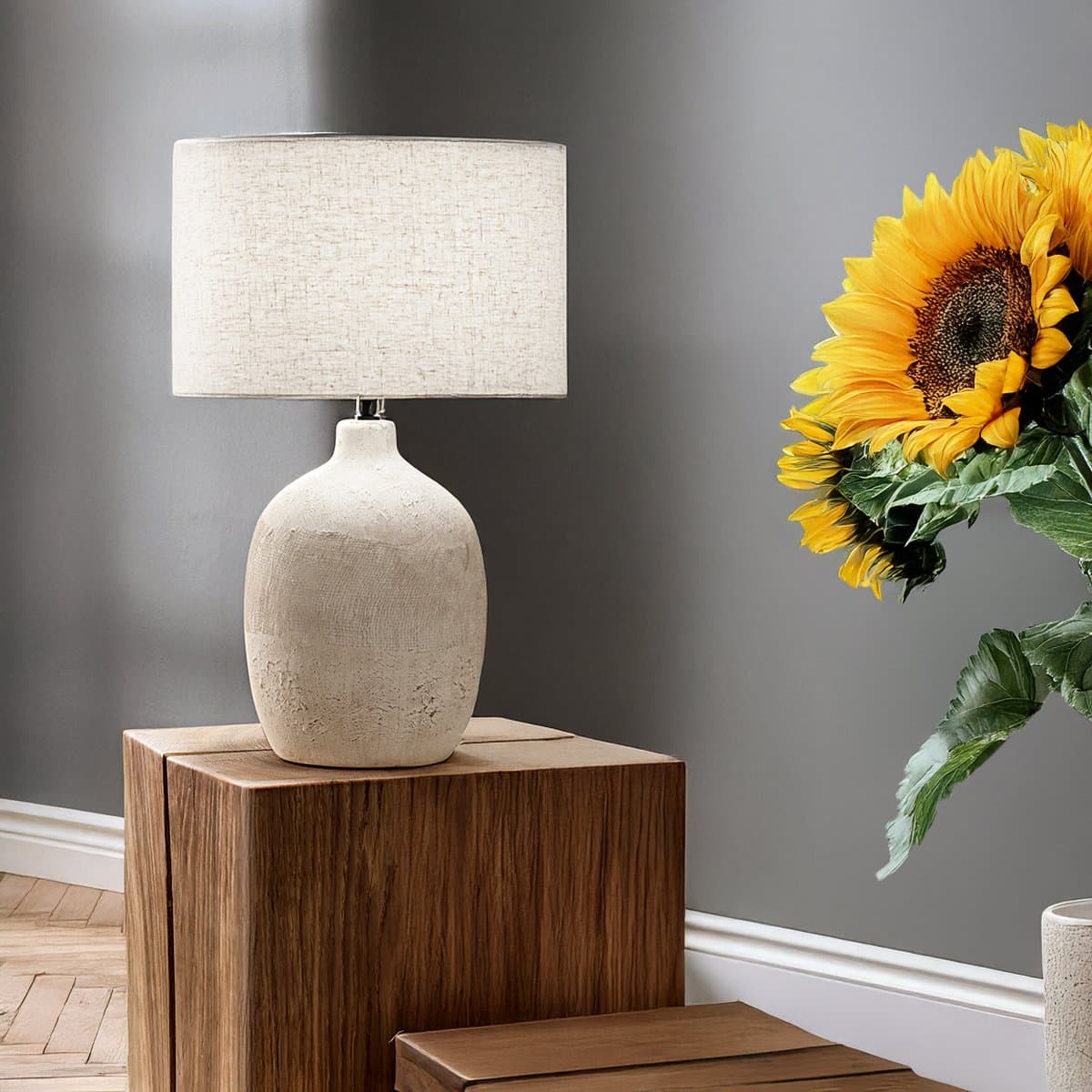 Abat-jour ceramica Perenz TRIBALE 8287 BG E27 LED paralume tessuto ruvido in Lampade da tavolo e abat-jour Lampadari Bartalini - Colle di Val d’Elsa, commercioVirtuoso.it