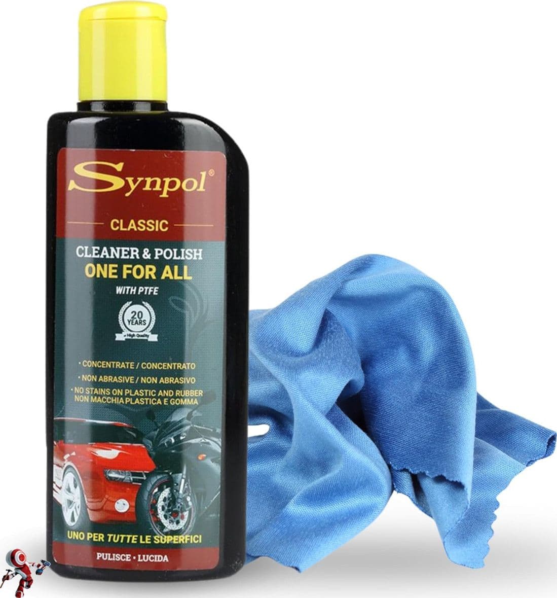 Synpol - Kit Crema Detergente più Panno in Microfibra - per Tutte le Superfici in Lucidanti Masterbrico - Longobardi, commercioVirtuoso.it